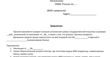 Образец заявления на возврат излишне уплаченной госпошлины в гибдд Образец заявления на возврат излишне уплаченной госпошлины в гибдд