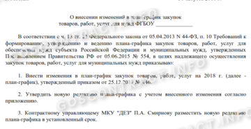 Образец приказа на изменение плана закупок по 44 фз Образец приказа на изменение плана закупок по 44 фз
